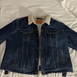 Classic Denim Jacket with Sherpa Collar